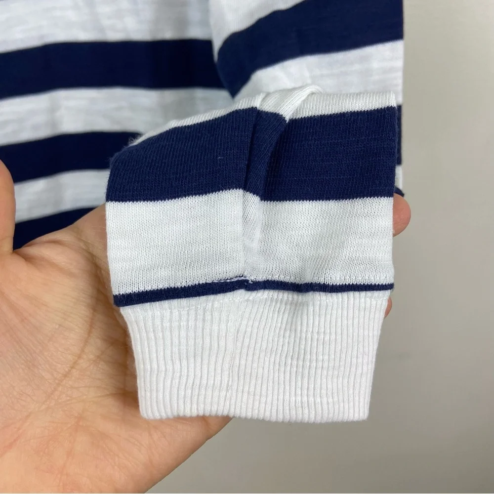 Old Navy The Easy Tee Navy White‎ Striped Breton Shirt Kiss Size XS Coastal - Picture 8 of 10